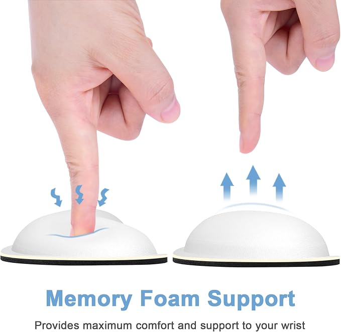 Dapesuom Mouse Wrist Rest, Ergonomic Memory Foam Mouse Wrist for Computer Desk Mats Support, Hand Rest Pad Cushion for Gaming, Office, Laptop, Men, Women, Pain Relief & Easy Typing, Ivory White