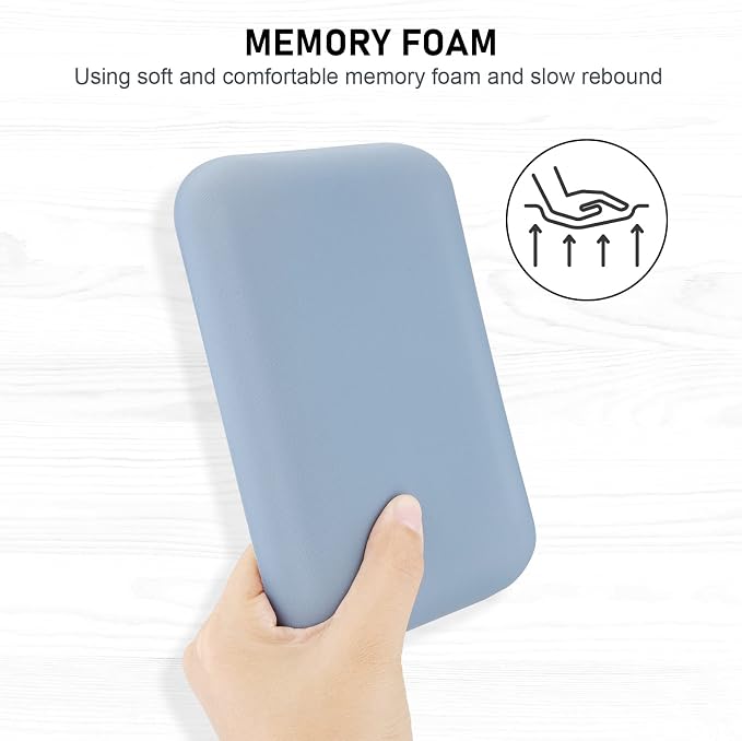 Leolee Elbow Rest Pads for Desk, Gel Ergonomic Wrist Rest Arm Rest Pads | Upgraded, Memory Foam, Non-Slip Base, Cushion Support Relieve Elbow and Wrist Pain for Computer, Office, 2 Packs, Blue