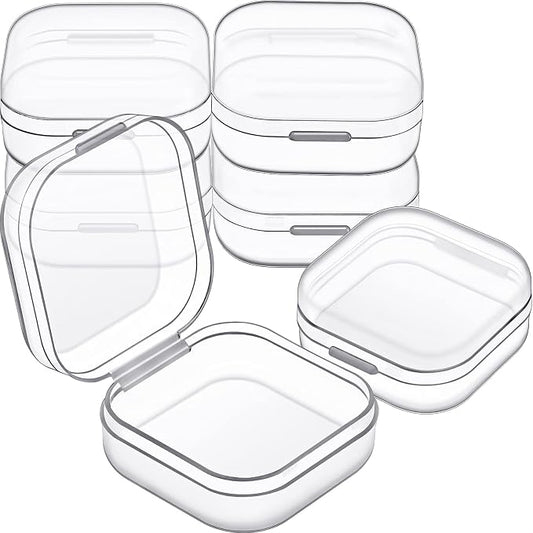 Jetec 6 Pieces Mini Plastic Clear Beads Storage Containers Box for Collecting Small Items, Beads, Jewelry, Business Cards, Game Pieces, Crafts (1.4 x 1.4 x 0.7 Inch)