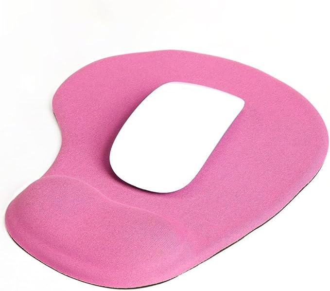 Ergonomic Mouse Pad with Wrist Rest, Gel Wrist Support Mousepad, Pain Relief Laptop Computer Mouse Pad, Non-Slip Mouse Pads for Office & Home (Pink)