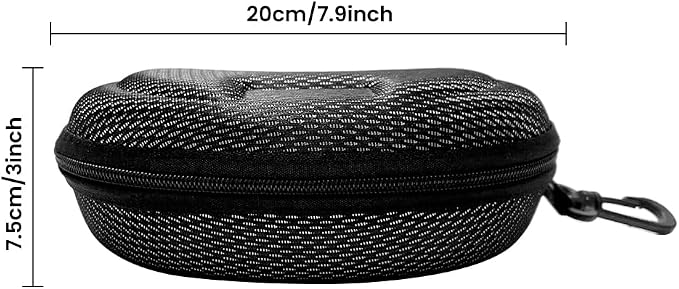 Yamrots 2 Pcs Zipper Hard Sunglasses Cases Portable Travel Eyeglasses Cases with Plastic Hook