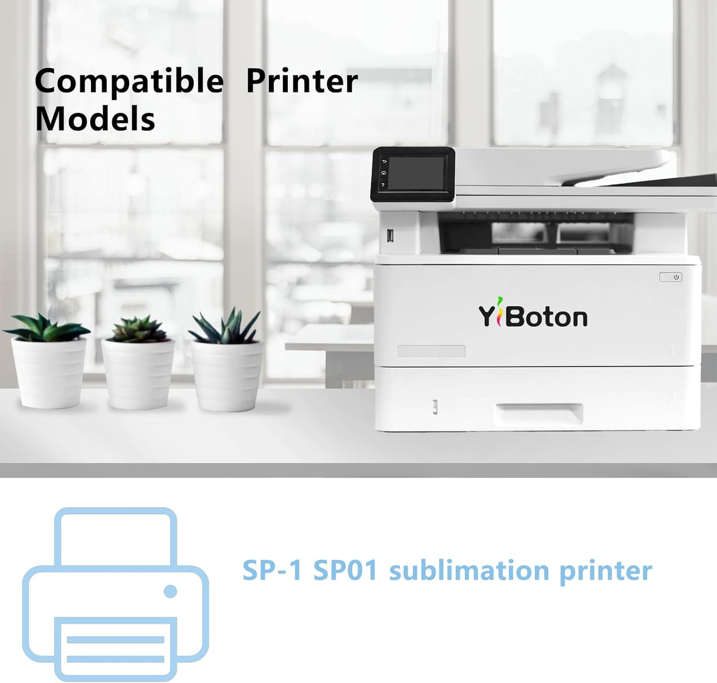 SP-1 SP01 Sublimation Ink Cartridges (5-Pack) SP01BKS SP01CS SP01MS SP01YS Ink Compatible with Thermo Sublimation SP-1 Printers,110ML