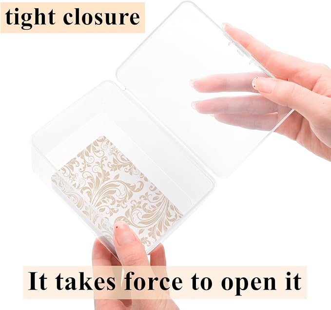 Tebery 20 Pcs Plastic Playing Card Cases Clear, Waterproof Card Deck Box for Game, Sturdy Trading Card Holder, Portable Card Game Storage Container for Party, Travel, Outdoors, Snap Closed