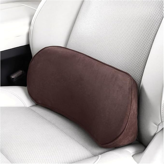 Zpana Car Lumbar Support Pillow, Memory Foam Vehicle Seat Lower Back Support Cushion for Back Pain Relief & Sciatica, Comfortable Auto Driver Seat Pad, Universal for Vehicles (Coffee)