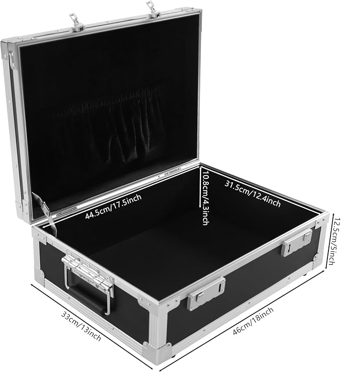 Document Organizer with Lock Fireproof Safe Box with Bilateral Code Lock Chest Safe with Carrying Handle to Secure Money Jewelry Documents (Black)