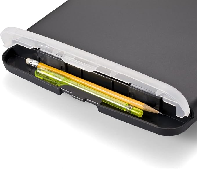 Officemate Slim Clipboard Storage Box, Charcoal (833030) (Pack of 6)