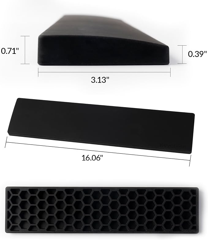 Ergonomic Silicone Wrist Rest for Keychron Q12 / Q5 Pro / Q5 Max / Q5 HE / L3,16.06" Honeycomb Non-Slip Palm Rest, 96% Full-Sized Mechanical Keyboards Support with Typing Pain Relief