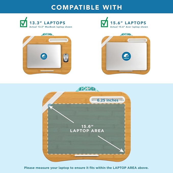 LAPGEAR Designer Lap Desk – Aqua Trellis, 2-Pack with Storage Basket
