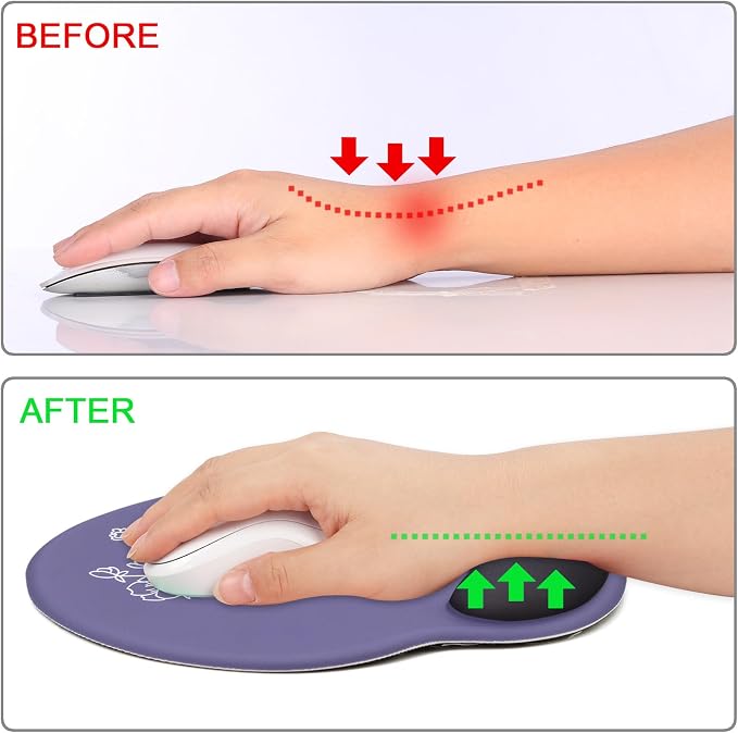 Ergonomic Mouse Pad with Wrist Rest Support,Gel Mouse Pads for Desk | Big Mousepad With Coaster Non-slip & Pain Relief for Computer, Home&Office Desk Decor