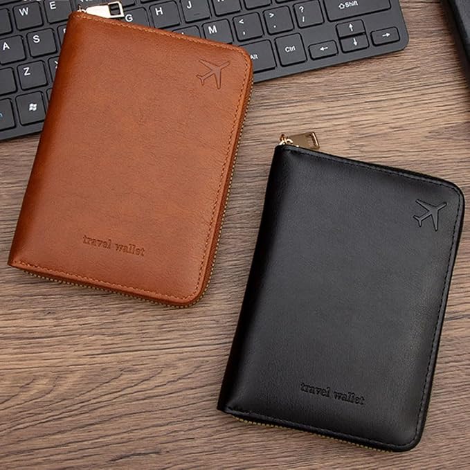 Passport Holder for Travel Women and Men RFID Passport Holder with Zipper Passport Case Passport cover Passport Wallet Travel Essentials and Accessories