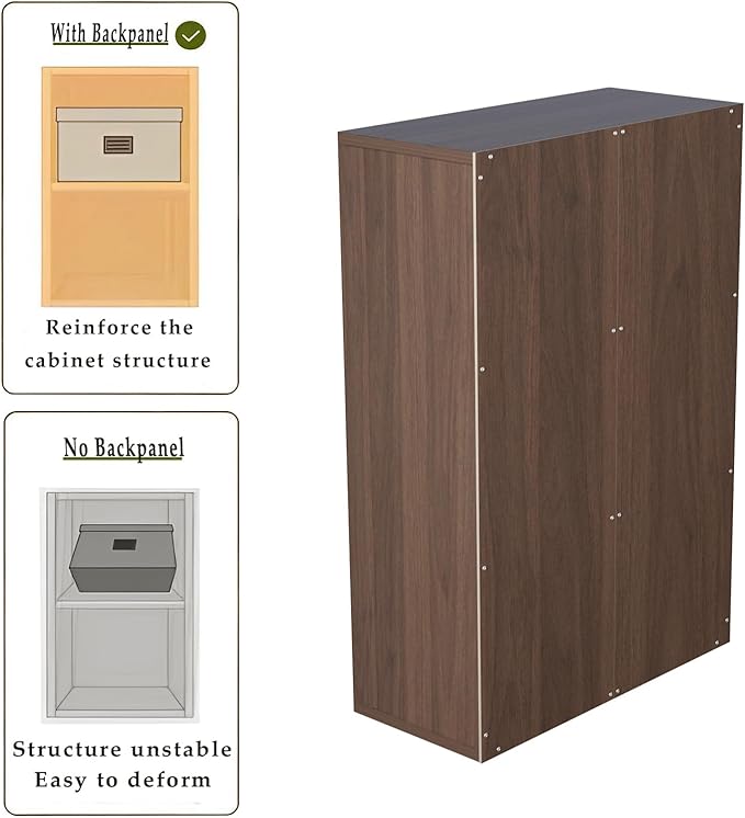 OSCHF 6-Cube Storage Shelf Bookcase - Wooden 3-Tier Floor Standing Open Bookshelf for Home and Office, Cuby Orgainzer, Walnut