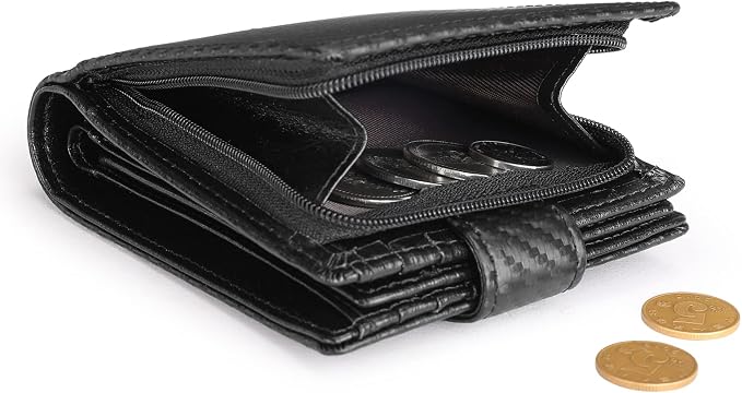 GOIACII Mens Wallet Large Capacity Genuine Leather RFID Blocking Bifold Wallets for Men with ID Window and 15 Card Slots