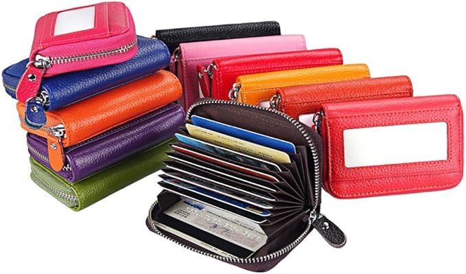 Women's RFID Blocking 12 Slots Credit Card Holder Leather Accordion Wallet