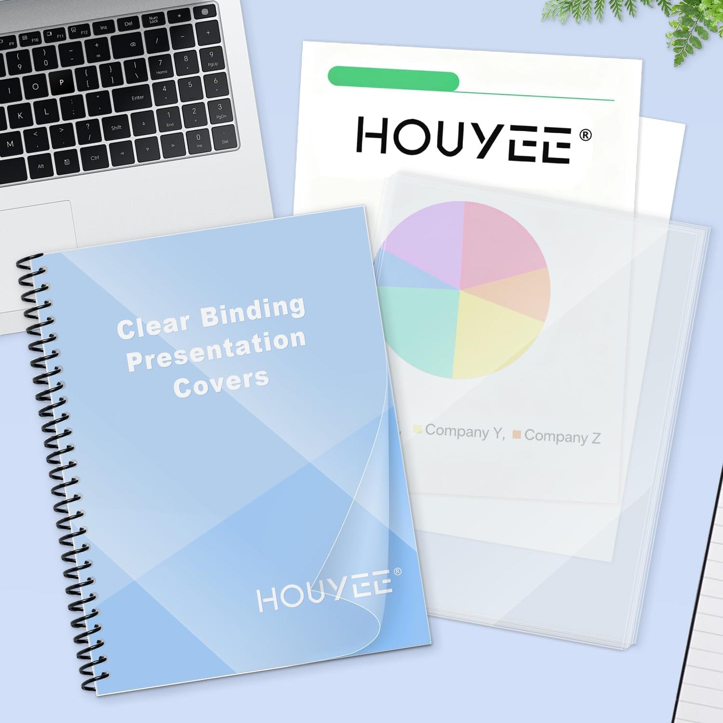 HOUYEE 200 Pack 6 Mil PVC Binding Presentation Covers,Clear Report Covers for Binding,8-1/2 x 11 Inches,Letter Size