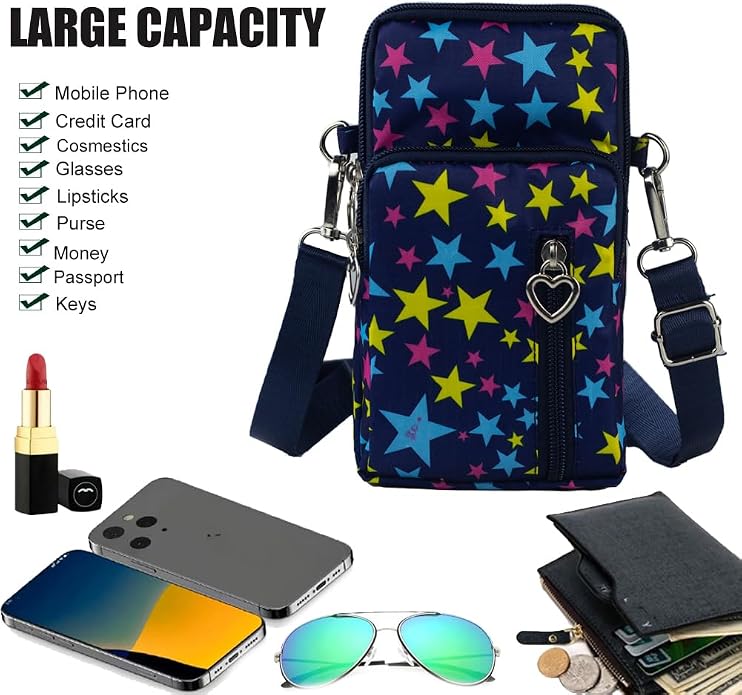 Small Crossbody Bag for Women - Mini Phone Purses with Crossbody Strap and Wallet - Nylon Arm Bag