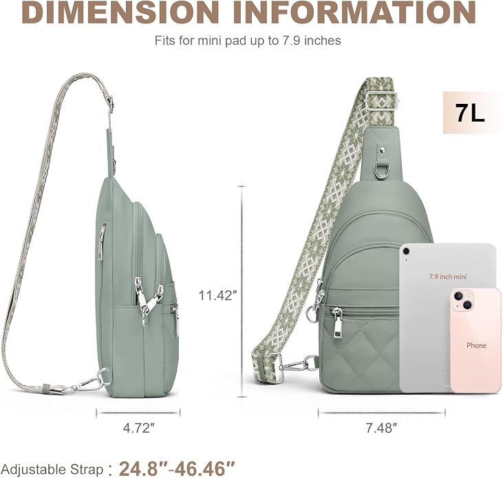 Sling Bag for Women, Anti-Theft RFID Crossbody Purse Travel