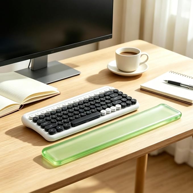 Keyboard Wrist Rest,Gel Wrist Rest for Keyboard-Green Wrist Rest | Jelly Clear Gel Wrist Pad for Easy Typing, Anti-Slip Comfort Keyboard Wrist Pad for Desktop Relieve Pain