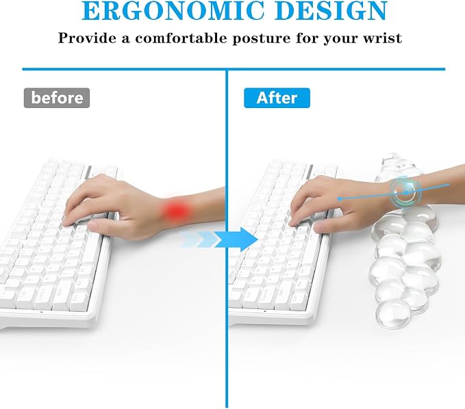 Gel Cloud Keyboard Wrist Rest, Cute Wrist Support and Arm Support Keyboard Rest for Keyboard Typing Pain Relief，Suitable for Office/Computer/Laptop/Gaming（Keyboard Wrist Rest White ）