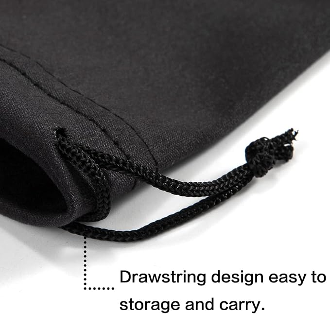 TRIUMPH VISION Glasses Case Soft Eyeglass Case Sunglass Pouch Cloth 3 Pack | Thick Microfiber Pouch Drawstring Pouch Eye Glass Bag Sunglasses Sleeve Storage, Lens Protection Cover,Cleaning Lens Screen
