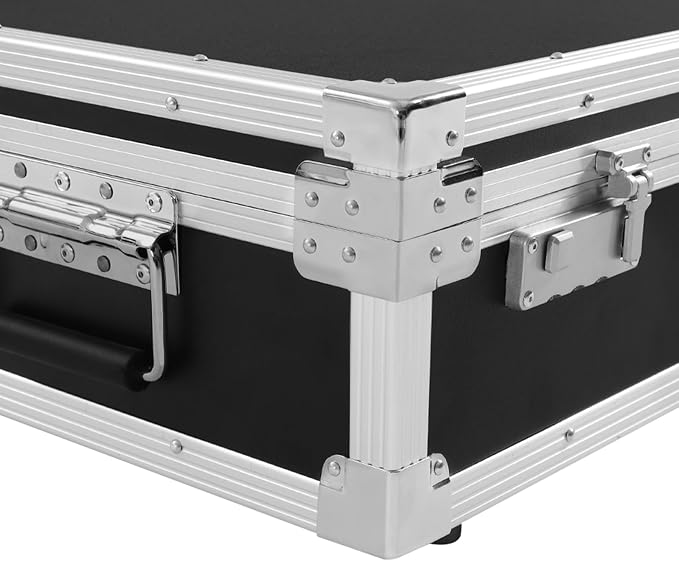 Document Organizer with Lock Fireproof Safe Box with Bilateral Code Lock Chest Safe with Carrying Handle to Secure Money Jewelry Documents (Black)