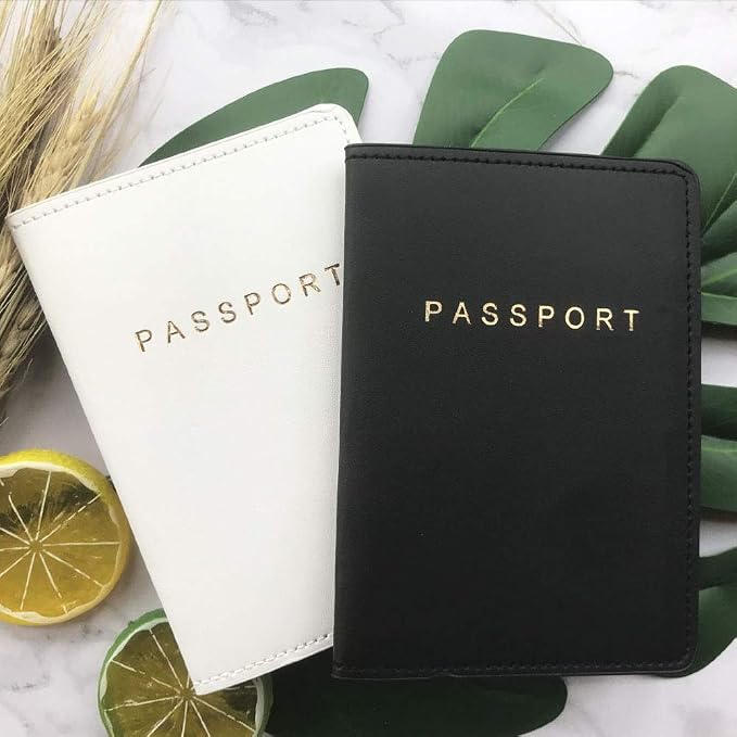Passport Wallets Travel Holder Set,Honeymoon gift, Slim Passport Case Covers and Organizer Slots Couple Travel Luggage Tags Passport Cover - Wedding Bridal Shower Gift