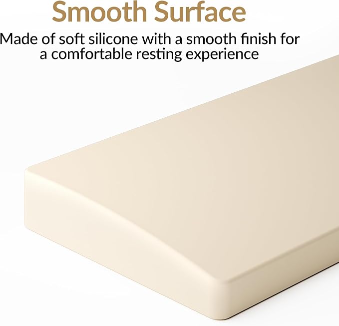 Keychron Retro Cream Silicone Wrist & Palm Rest, 17.6" Full Size for K10 Pro / K10 Max / Q6 / Q6 Pro / Q6 Max / Q6 HE / V6 / V6 Max / C4 HE, Washable, Non-Slip Base, Typing Support