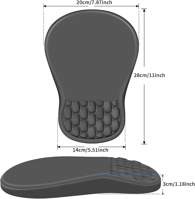 YIWEI Ergonomic Mouse Pad with Wrist Rest for Carpal Tunnel Pain Relief | Memory Foam Wrist Support,Non-Slip Rubber Base, Keyboard Computer Mousepad,Lycra Cloth Surface,Gaming Home Office