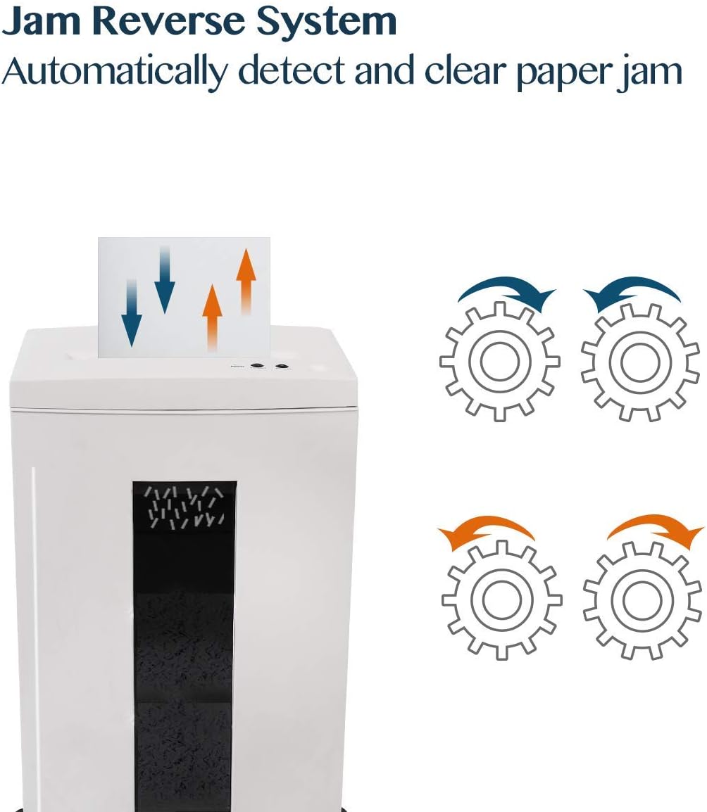 WOLVERINE 18-Sheet Shredders for Home Office Heavy Duty P-4 Security Level Crosscut Paper Shredder Paper/CD/Card Ultra Quiet Paper Shredder for Home with 6 Gallons Pullout Waste Bin SD9113(White ETL)