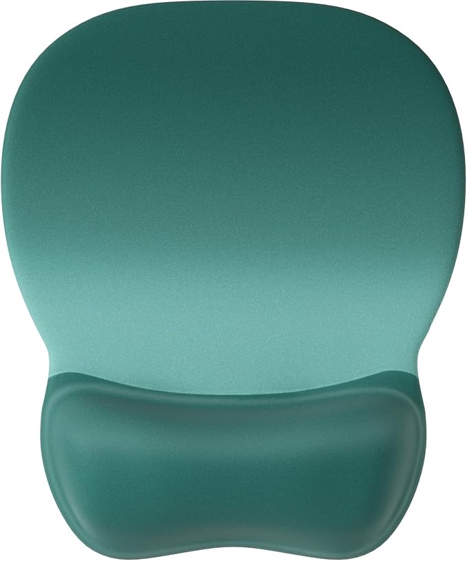 MROCO Ergonomic Mouse Pad with Gel Wrist Rest, 9.4 x 8.1 in, Green Gradient | Ergonomic Shape Design, Multiple Pattern Options, Gel Wrist Comfort, Smooth Lycra Surface, Non-Slip PU Base