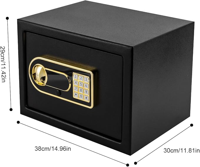 Steel Safe Box, 13*9*9inch Large Fireproof Safe Box for Home Use, Security Safe with Digital Keypad Lock for Money Cash Valuables Document Jewelry, Valuables, 13*9*9inch Rectangular