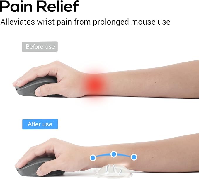 CASUCATTE-Clear Gel Mouse Wrist Rest - Super Non-Slip, Soft & Comfortable, Washable, Relieve Office or Gaming Wrist Pain