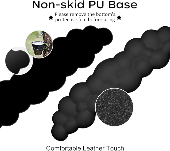 JIKIOU Upgrade Leather Cloud Wrist Rest for Keyboard and Mouse & Cup Pad | Wish Gift-Cute Cloud Shape, Comfortable and don’t Irritate to Skin, Non-Slip PU Base,Soft Memory Foam filled for Pain Relief