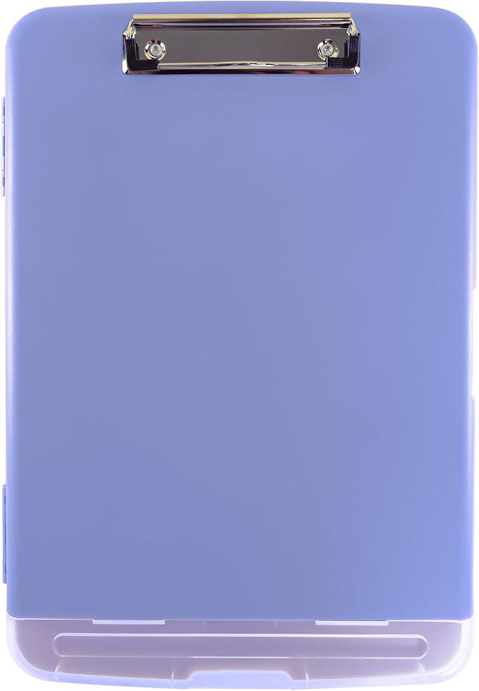 Super Z Outlet Slim Plastic Nursing RN Style Lightweight Coaches Clipboard with Open Foldable Storage, Classroom Teacher College Size (9.5" x 14") (Lavender, 9.5" x 14")