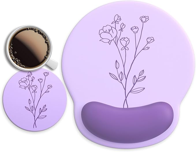 Ergonomic Mouse Pad with Wrist Rest Support,Gel Mouse Pads for Desk | Big Mousepad With Coaster Non-slip & Pain Relief for Computer, Home&Office Desk Decor