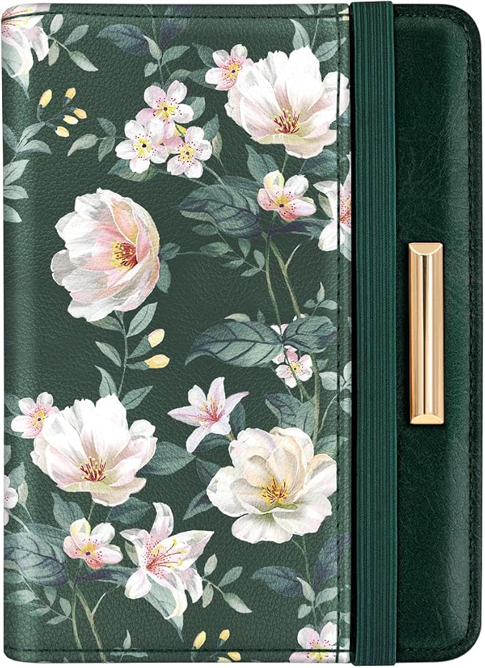 Coco Rossi Passport Holder Cover, RFID Travel Wallet Women Card Holder | Travel Essentials, Passport Book Holders, Passport Cover Case, PU Leather, Cute, Thin, Spliced Design, Green Flower