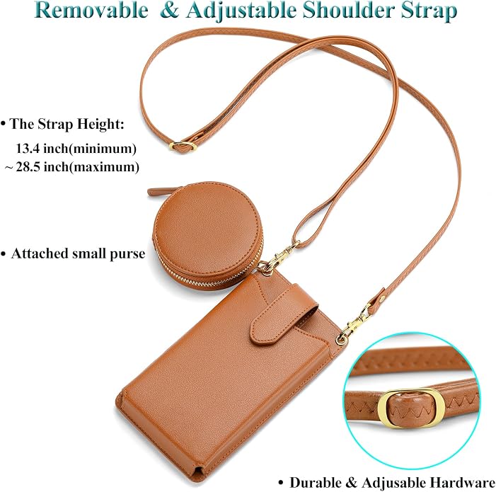 Peacocktion Small Crossbody Cell Phone Purse for Women, Lightweight Mini Small Crossbody Bags for Women with Card Slots