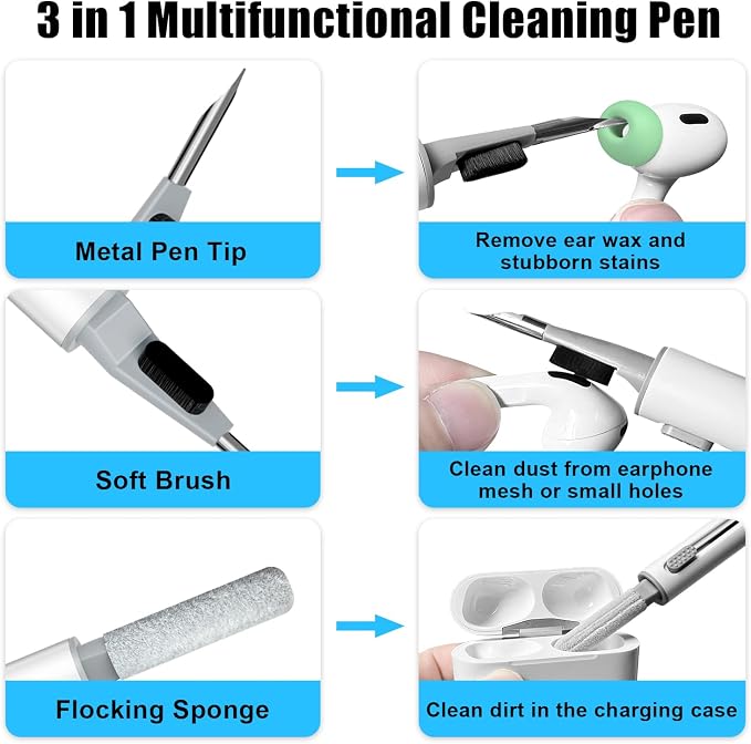 3 Pairs Replacement Ear Tips for AirPods Pro 2nd & 1st(S/M/L, Mint Green) | with Noise Reduction Hole, Silicone Ear Tips with Cleaning Pen & Portable Storage Box, Fit in the Charging Case