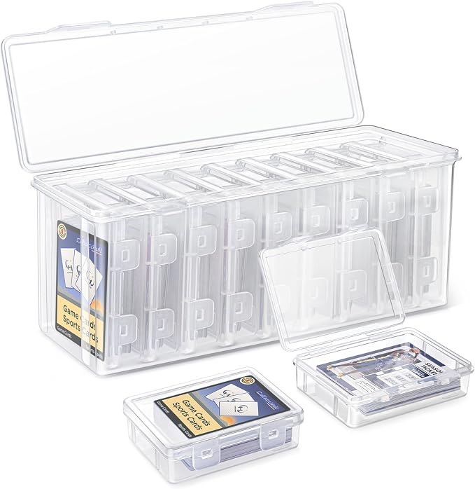 10 PCS Trading Card Storage Box Set, Plastic Top loaders Storage Box, Fit for Standard Card, Top Loaders and Magnetic Card Holders