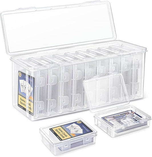10 PCS Trading Card Storage Box Set, Plastic Top loaders Storage Box, Fit for Standard Card, Top Loaders and Magnetic Card Holders