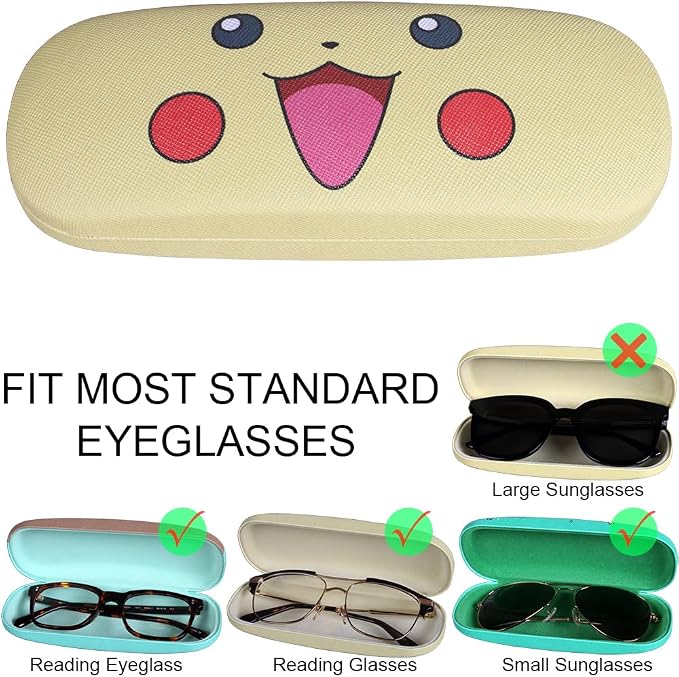 ADBGV Cute Stylish Hard Shell Eyeglasses Cases Protective Case Storage Box With Glasses Cloth Eyeglass Strap for Girl Teen