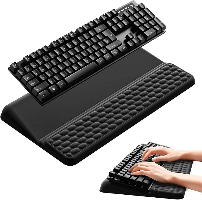 Wrist Rest for Computer Keyboard, Keyboard pad with Wrist Support | Wrist Rest for Computer Keyboard with Two Adjustable Keyboard Angles, Slow Rebound Comfortable Foam and Skin-Friendly Fabric