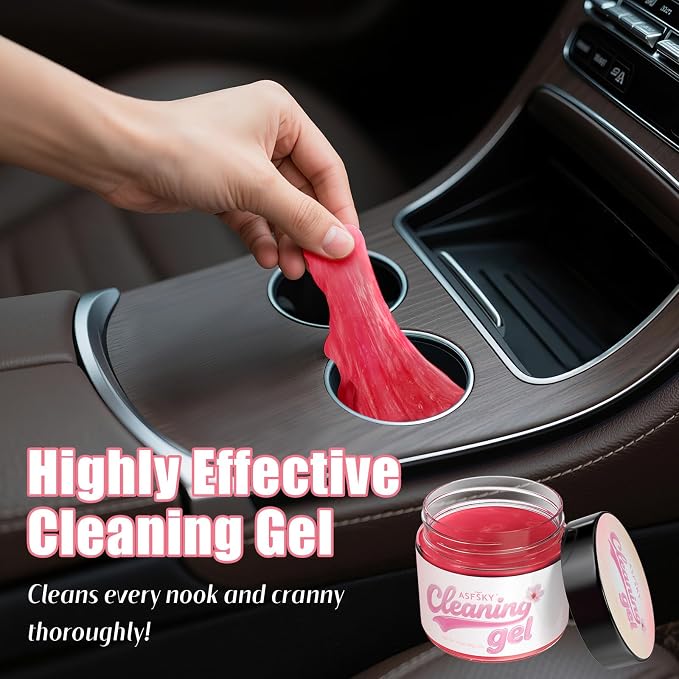 ASFSKY Car Cleaning Gel, Sakura | Cleaning Putty for Car Interior, Keyboard Dust Remover, Universal Cleaning Gel, Pink, 1 Pack