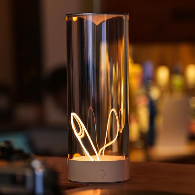 Minimalist Desk Lamp, Cordless Table Lamp, LED Nightstand Light, White
