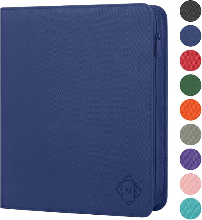 Premium Card Binder 12 Pocket for 720 Pockets Trading Card Binder, PU Zipper Card Collection Album, Sturdy Side-Loading Card Book Holder for MTG, TCG, Game Cards, Sports Cards