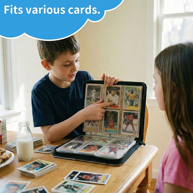 Ice Cream Drip Pattern Baseball Card Binder Waterproof Trading Card Binder Portable Collector Cardholder Album Case Gifts Baseball Cardholder for Boys Sports Game Supplies(900 Pocket,Blue)