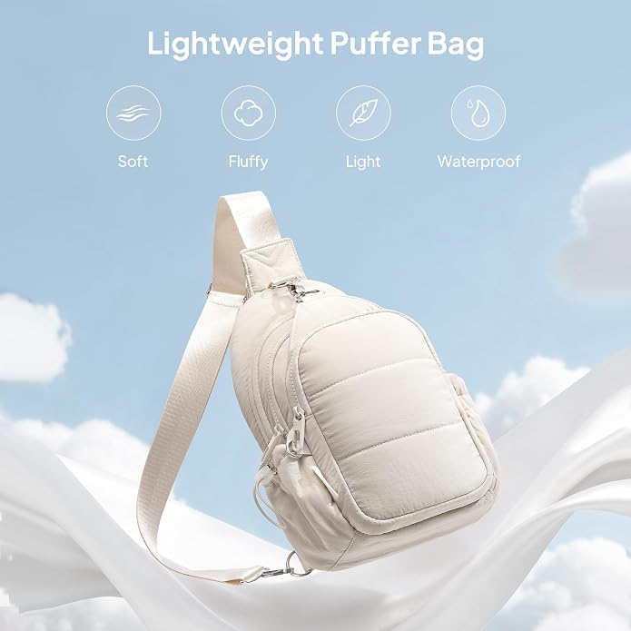 TOPEAST Sling Bag for Women, Anti-Theft Crossbody Bag with RFID Blocking & Small Water Bottle Holder for Travel
