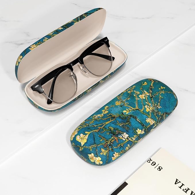 Eyeglasses Case, Portable Hard Shell Protective Case for Glasses, Eyeglass Holder Box for Women with Cleaning Cloth