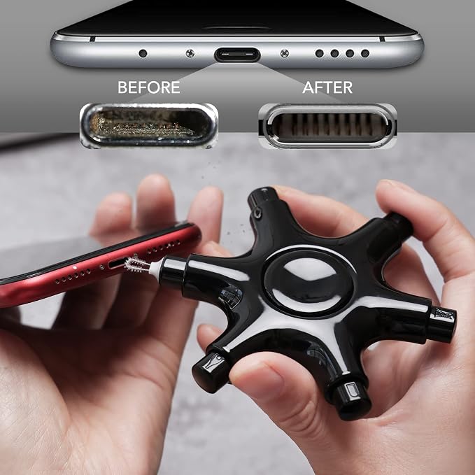 iPhone Cleaning Kit for Charging Port Cleaner,Lightning Charger Connector | Speaker Cable,AirPod Pro Cell Phone，Cleaning Putty，Repair Restore Tool,Thin Cleaning Brushes,Microfiber Cloths,Port Pick