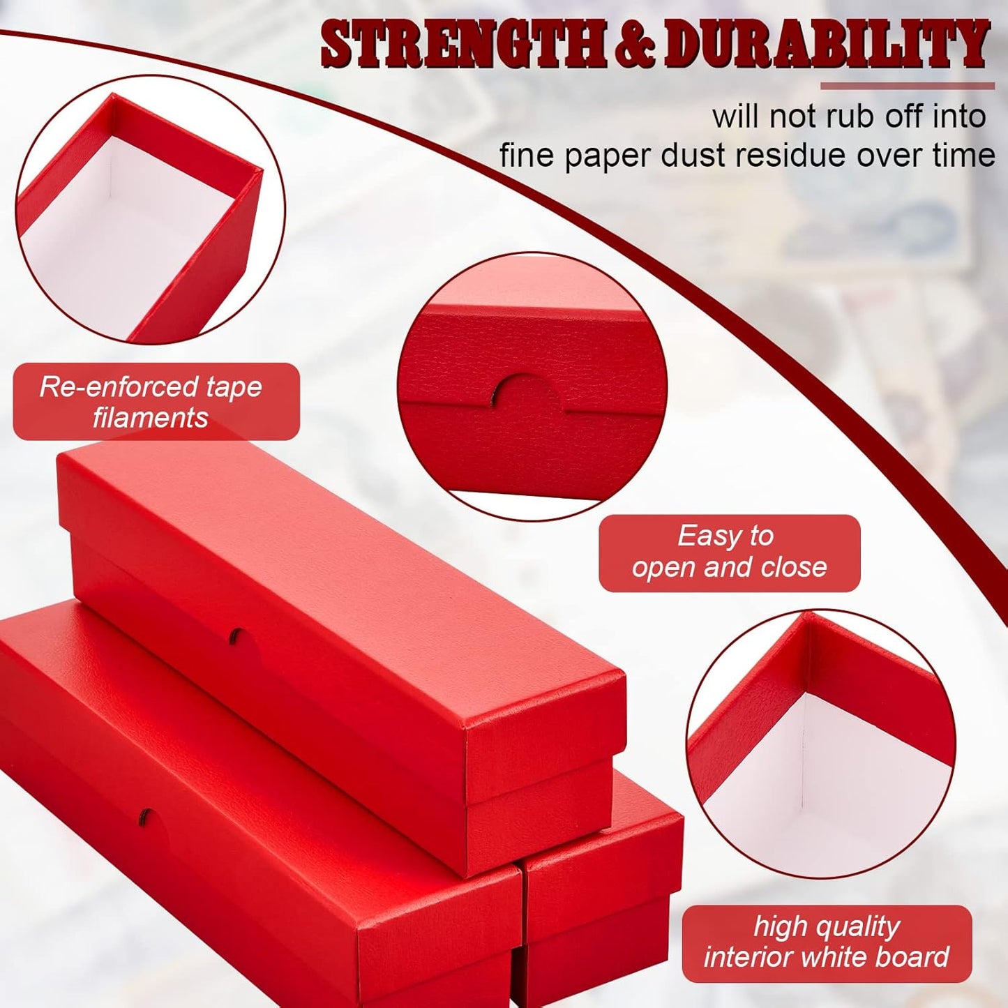 Teling 16 Pcs Coin Storage Box 2x2inch Flip Holders Collectors Coin Supplies Holders for Cents Collection Cardboard (Red)