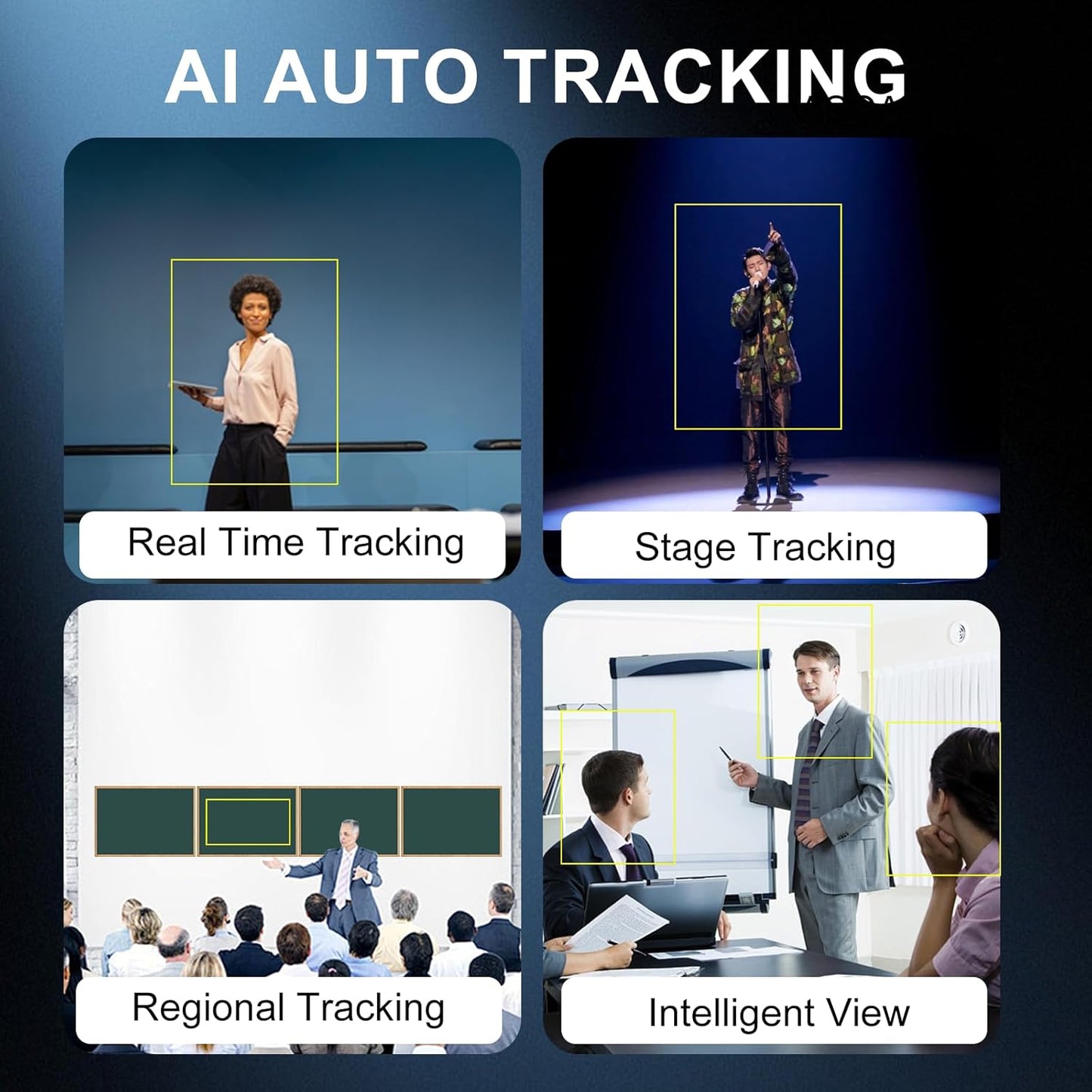 NDI PTZ Camera (Native NDI 6 Certified), AI Auto Tracking 1080P60 PoE, 20X Optical Zoom, 3G-SDI HDMI USB3.0 LAN, Live Streaming for Church Meeting Education Sport Hospital Wedding